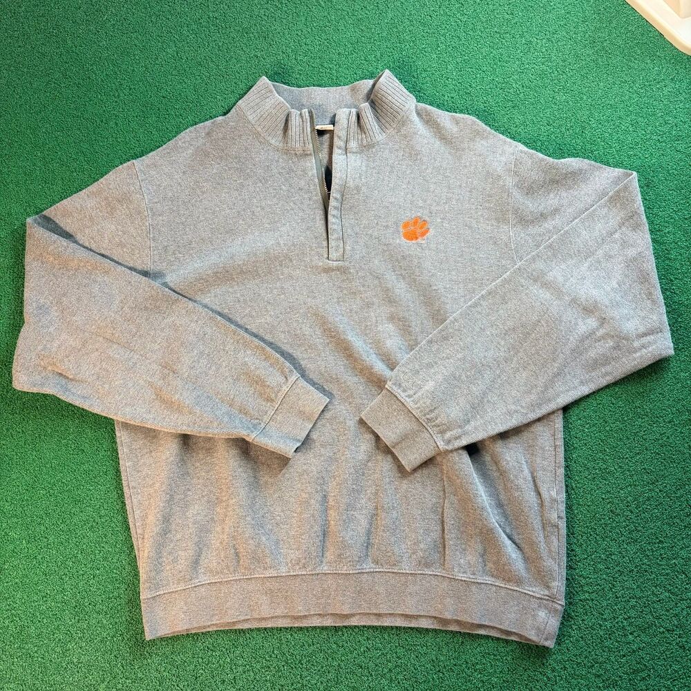 Size XL Mens – Cutter & Buck Clemson Tigers Gray Quarter Zip Pullover